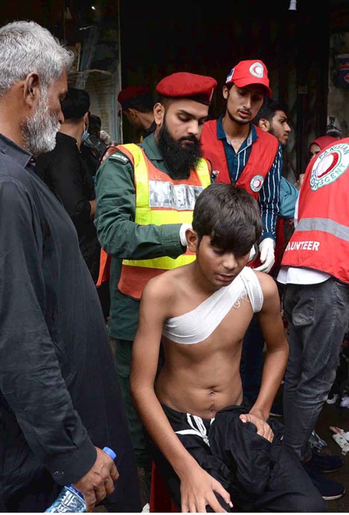 A large number of Shiite Muslims attend the 10th Muharram procession to mark Ashoura. Ashoura is the commemoration marking the Shahadat (death) of Hussein(AS), the grandson of the Prophet Muhammad(PBUH), with his family members during the battle of Karbala for the upright of Islam