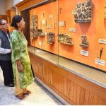 Monks from different countries visit Peshawar Museum to see the remains of Buddha's