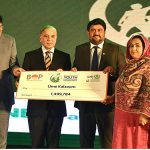 Prime Minister Muhammad Shehbaz Sharif distributing cheques among the recipients of Prime Minister’s Youth Business and Agriculture Loan Scheme at the Sindh Governor House