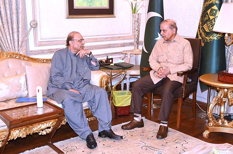 Former President PPPP Asif Ali Zardari calls on Prime Minister Muhammad Shehbaz Sharif