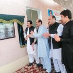 Federal Minister for Overseas Pakistani & HRD Mr Sajid Hussain Turi is inaugurating the residential flats project of Worker Welfare Board