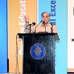 Prime Minister Muhammad Shehbaz Sharif addressing the ceremony of merit-based distribution of laptops to high- achieving students of Danish School under the Prime Minister’s Youth Laptop Scheme