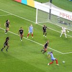 Players of France and Jamaica women football teams struggling to get hold on the ball during the FIFA Women's World Cup Australia & New Zealand 2023 at Sydney Football Stadium