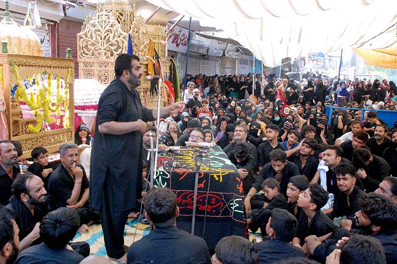 A large number of Shiite Muslims attend the 10th Muharram procession to mark Ashoura. Ashoura is the commemoration marking the Shahadat (death) of Hussein(AS), the grandson of the Prophet Muhammad(PBUH), with his family members during the battle of Karbala for the upright of Islam