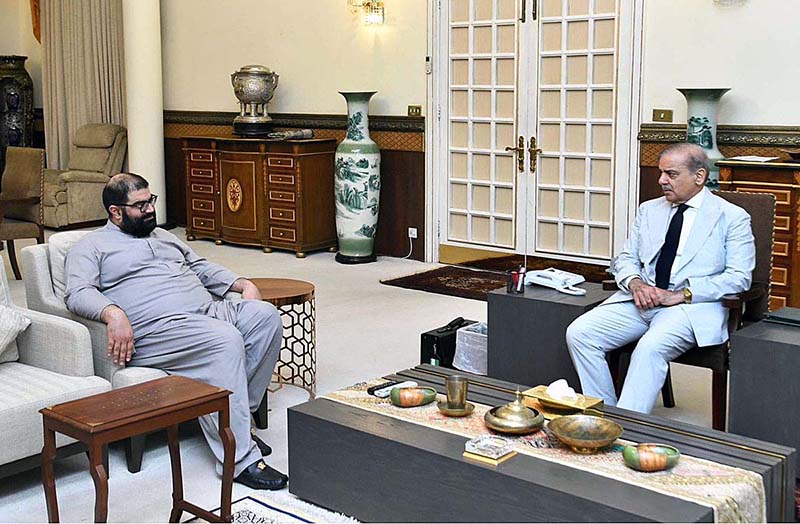 Leader of Awami National Party Aimal Wali khan calls on Prime Minister Muhammad Shehbaz Sharif