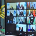 Prime Minister Muhammad Shehbaz Sharif signing Joint Declaration and other documents adopted at the conclusion of the 23rd Shanghai Cooperation Organisation (SCO) Summit held virtually