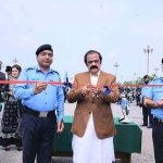 Federal Minster for Interior Rana Sana Ullah Khan cutting Ribbon during the inauguration of Dolphin force