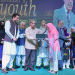 Prime Minister Muhammad Shehbaz Sharif distributes laptops among the high achievers of public sector universities under the PM’s Youth Laptop Scheme