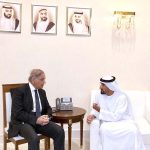 Prime Minister Muhammad Shehbaz Sharif arrives in Abu Dhabi, UAE on his one day official visit. Pakistan’s Ambassador to UAE and senior officials of UAE received the Prime Minister upon his arrival