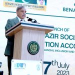 Prime Minister Muhammad Shehbaz Sharif addressing the launching ceremony of Benazir Social Protection Account