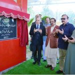 Prime Minister Muhammad Shehbaz Sharif offers Duaa after unveils the plaque of ground breaking of Shaheen Chowk Flyover