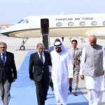 Prime Minister Muhammad Shehbaz Sharif arrives in Abu Dhabi, UAE on his one day official visit. Pakistan’s Ambassador to UAE and senior officials of UAE received the Prime Minister upon his arrival