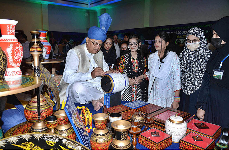 Women participating in the Dastkar Mela organized by Punjab Small Industry at the local hotel