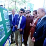 Prime Minister Muhammad Shehbaz Sharif being briefed about the Shaheen Chowk Flyover project