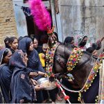 Mourners attending procession of 6th Muharram ul haram at Hussainabad