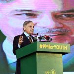 Prime Minister Muhammad Shehbaz Sharif addresses the PM's Youth Laptop and Youth Business Loan distributing ceremony at Governor House
