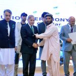 Prime Minister Muhammad Shehbaz Sharif distributes cheques among the fishermen of Gwadar