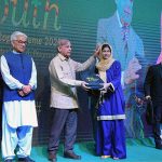 Prime Minister Muhammad Shehbaz Sharif distributes laptops among the high achievers of public sector universities under the PM’s Youth Laptop Scheme