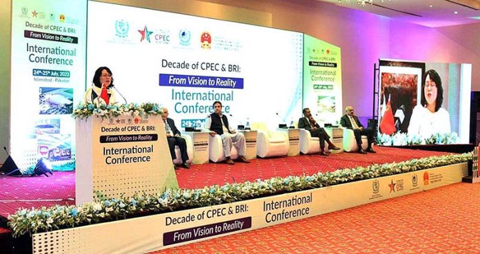The two-day International conference, organized by the Ministry of Planning Development & Special Initiatives in collaboration with Embassy of the Republic of China, kicked off on Monday with the theme “Decade of China Pakistan Economic Corridor (CPEC) & Belt & Road Initiative (BRI) from vision to reality to mark the 10- year celebrations of CPEC