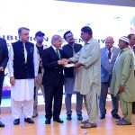 Prime Minister Muhammad Shehbaz Sharif distributes cheques among the fishermen of Gwadar.