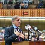 Prime Minister Muhammad Shehbaz Sharif addresses the joint session of the Parliament to condemn desecration of the Holy Quran in Sweden