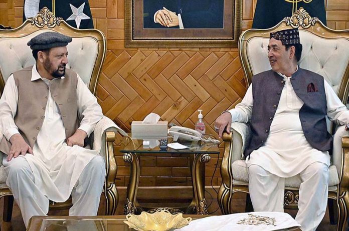 Governor Gilgit-Baltistan Syed Mehdi Shah in a meeting with Chief Minister Gilgit-Baltistan Haji Gulbar Khan at Governor Secretariat