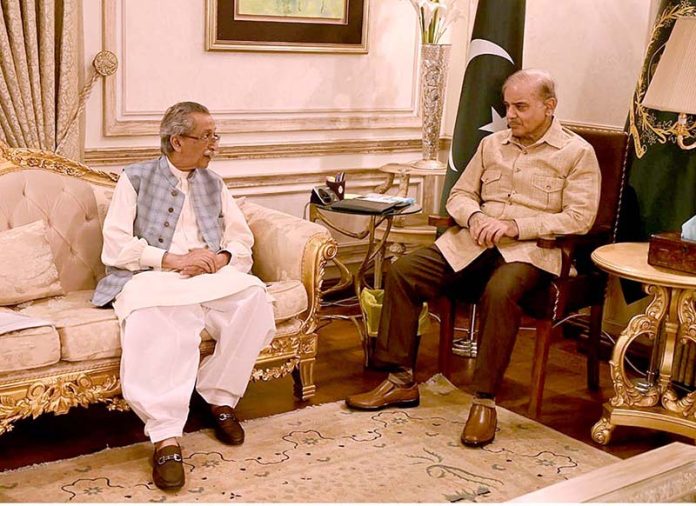 Former Speaker Punjab Assembly Rana Muhammad Iqbal calls on Prime Minister Muhammad Shehbaz Sharif