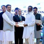 Prime Minister Muhammad Shehbaz Sharif distributes cheques among the fishermen of Gwadar