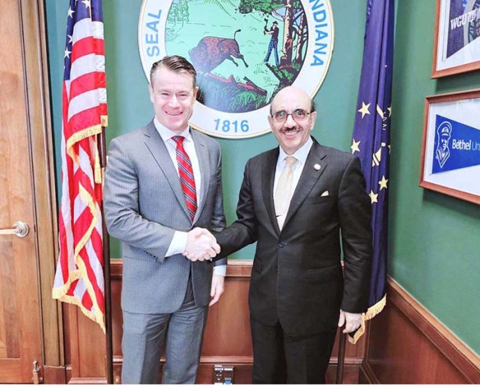Ambassador Masood Khan met with Senator Todd Young, Chairman Armed Services Committee Congressman Mike Rogers and Deputy Chair of the Congressional Progressive Caucus Congresswoman Ilhan Omar and to discuss Pak-US relations, economic partnership of the two countries, defense ties and security collaboration, climate adaptation and mitigation and regional developments