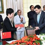 Prime Minister Muhammad Shehbaz Sharif and Vice -Premier of State Council of China He Lifeng witnessing the signing ceremony of agreements/MoUs signed between the two countries in various fields