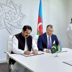 Federal Minister for Overseas Pakistani & HRD, Sajid Hussain Turi signing MoU with his Azerbaijan counterpart on social welfare