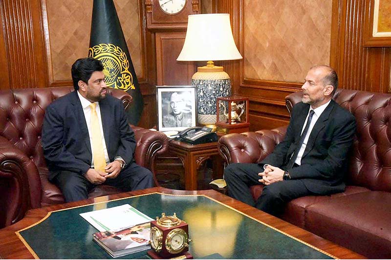 Ambassador of Switzerland to Pakistan Georg Steiner called on Governor Sindh Kamran Khan Tessori at Governor House