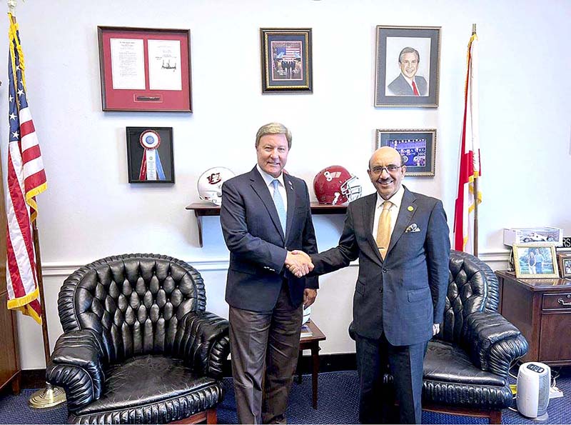 Ambassador Masood Khan meets with Chairman Armed Services Committee Congressman Mike Rogers and discussed regional situation, defense ties and security collaboration. The two sides agreed to continue engagement