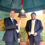 Ambassador of Switzerland to Pakistan Georg Steiner rang the ‘bell of hope’ at Governor House
