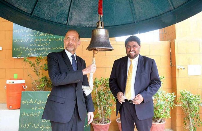 Ambassador of Switzerland to Pakistan Georg Steiner rang the ‘bell of hope’ at Governor House