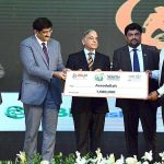 Prime Minister Muhammad Shehbaz Sharif distributing cheques among the successful candidates under PM's Youth Business Loan Scheme at Governor House