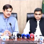 Minister of Education Punjab, Mansoor Qadir, addresses to media regarding the security arrangement during the procession of Ashura