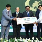 Prime Minister Muhammad Shehbaz Sharif distributing cheques among the successful candidates under PM's Youth Business Loan Scheme at Governor House