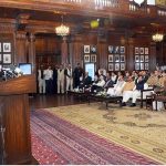 Prime Minister Muhammad Shehbaz Sharif addressing the groundbreaking ceremony of three special economic zones: Smart Special Economic Zone Shiekhupura, Ombre Special Economic Zone Lahore and Sundar Green Special Economic Zone Lahore