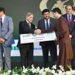 Prime Minister Muhammad Shehbaz Sharif distributing cheques among the successful candidates under PM's Youth Business Loan Scheme at Governor House