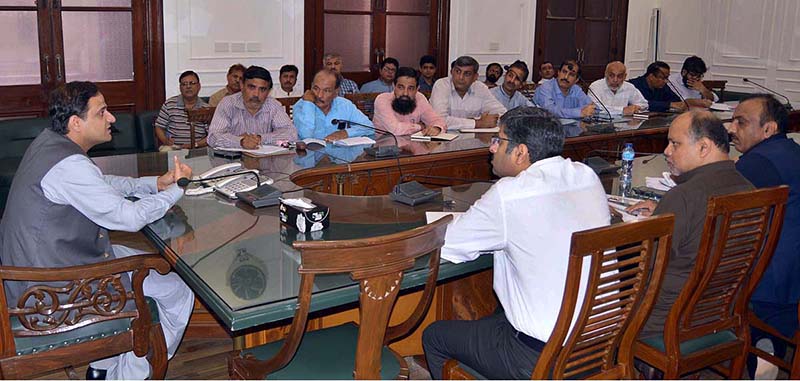Mayor Karachi Murtaza Wahab presiding over the meeting of engineering department