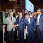 Prime Minister Muhammad Shehbaz Sharif unveiling the plaque of the groundbreaking of Ombre Special Economic Zone Lahore