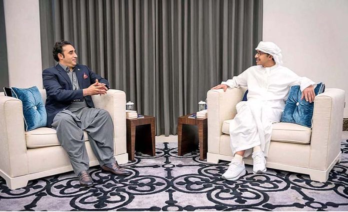 Foreign Minister of Pakistan Bilawal Bhutto Zardari expressed his heartfelt condolence with Foreign Minister of UAE Sheikh Abdullah Bin Zayed Al Nahyan on demise of Sheikh Saeed Bin Zayed, discussed bilateral relations & regional & global issues of mutual interest