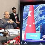 Speaker National Assembly Raja Pervez Ashraf in a virtual meeting with Mr. Zhao Leji Chairman of China's 14 National People's Congress Standing Committee at Parliament House