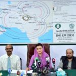 Federal Minister for Information and Broadcasting Marriyum Aurangzeb addressing a press conference