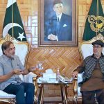 Governor Gilgit-Baltistan, Syed Mehdi Shah in a meeting with Advisor to the PM on Kashmir Affiars and Gilgit-Baltistan Qamar Zaman Kaira at Governor Secretariat