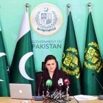 Federal Minister for Information and Broadcasting, Marriyum Aurangzeb addressing a press conference