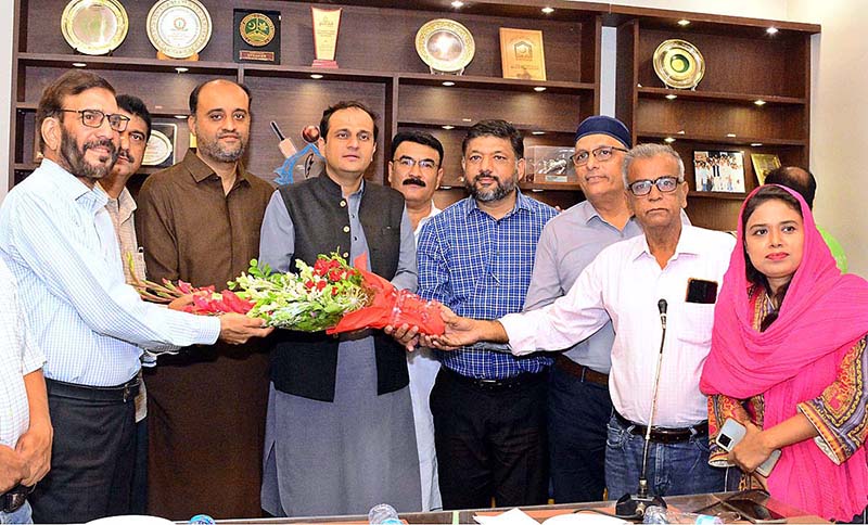 Mayor of Karachi Murtaza Wahab along with Deputy Mayor Salman Abdullah Murad talking to media during their visit to KPC