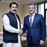 Federal Minister for Overseas Pakistanis and Human Resources Development, Sajid Hussain Turi meets with Chairman of Azerbaijan's State Tourism Agency, Fuad Naghiyev