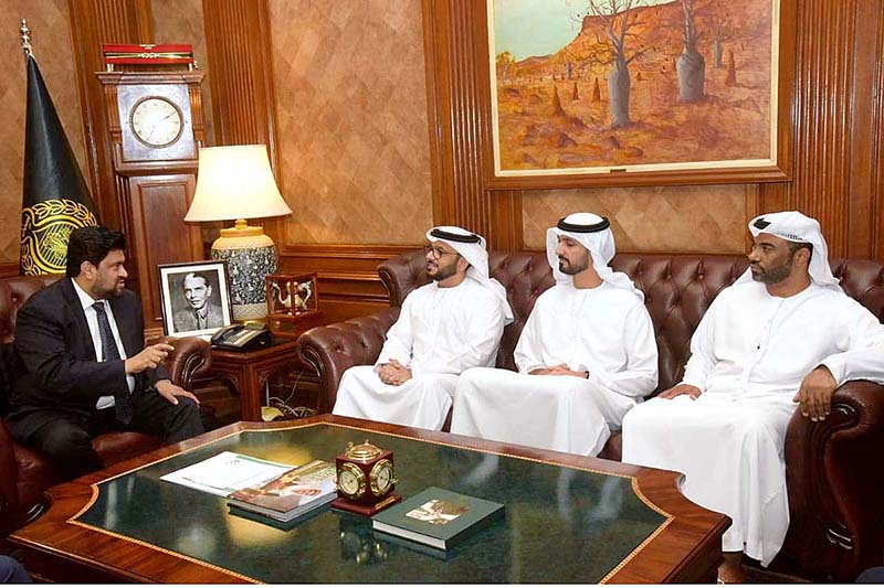 A delegation of Abu Dhabi Ports UAE led by Consul General Bakheet Ateeq Al Remeithi call on Sindh Governor Kamran Khan Tessori at Governor House